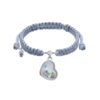 Браслет плетений Серце велике з кольоровими рухливими Swarovski Zirconia фото №1