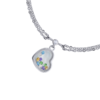Браслет на ланцюжку Серце мале з кольоровими рухливими Swarovski Zirconia фото №2