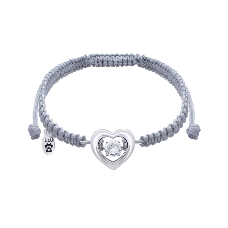 Braided bracelet Little Heart with dancing stone photo