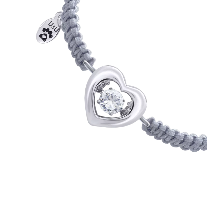 Braided bracelet Little Heart with dancing stone photo