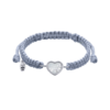 Браслет плетений Серце мале з білими рухливими фіанітами фото №1