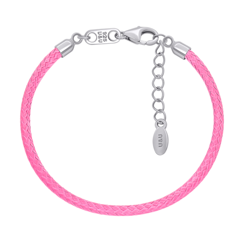 Браслет с серебряной застежкой розовый (Телец) фото