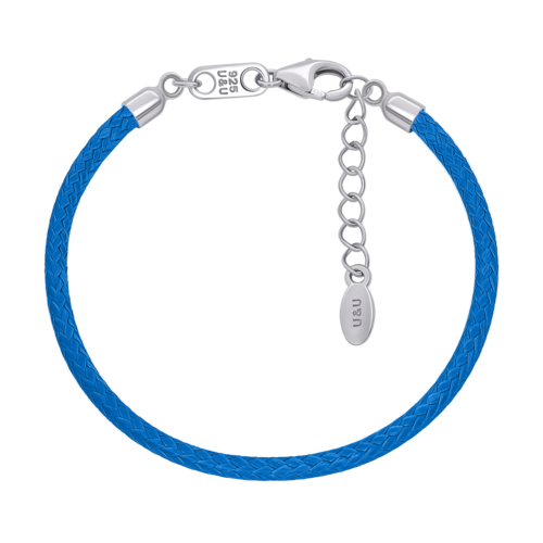 Браслет с серебряной застежкой синий (Близнецы) фото