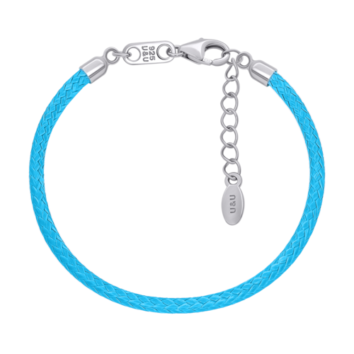 Браслет с серебряной застежкой голубой (Рак) фото