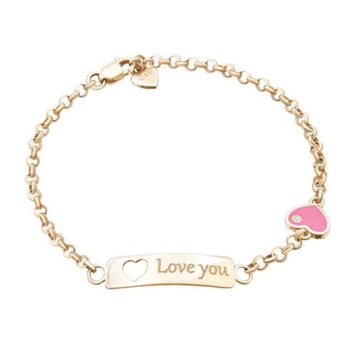 Браслет золотий на ланцюжку Серце з діамантом фото