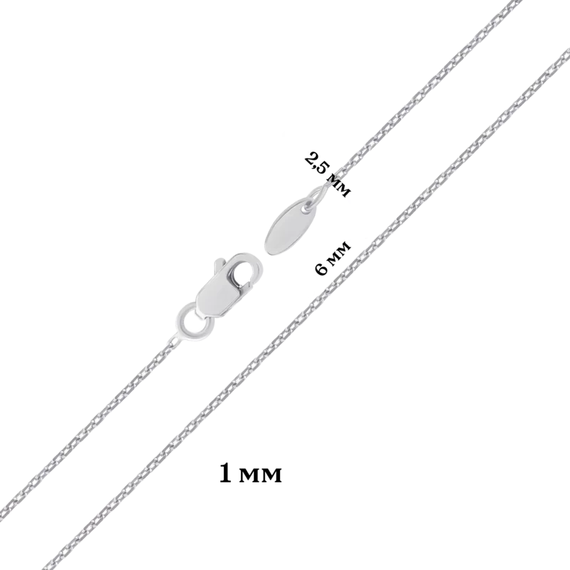 Цепочка из белого золота якорного плетения, 380-420 мм фото