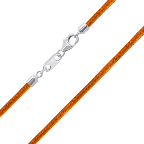 Шнурок с серебряной застежкой оранжевый фото
