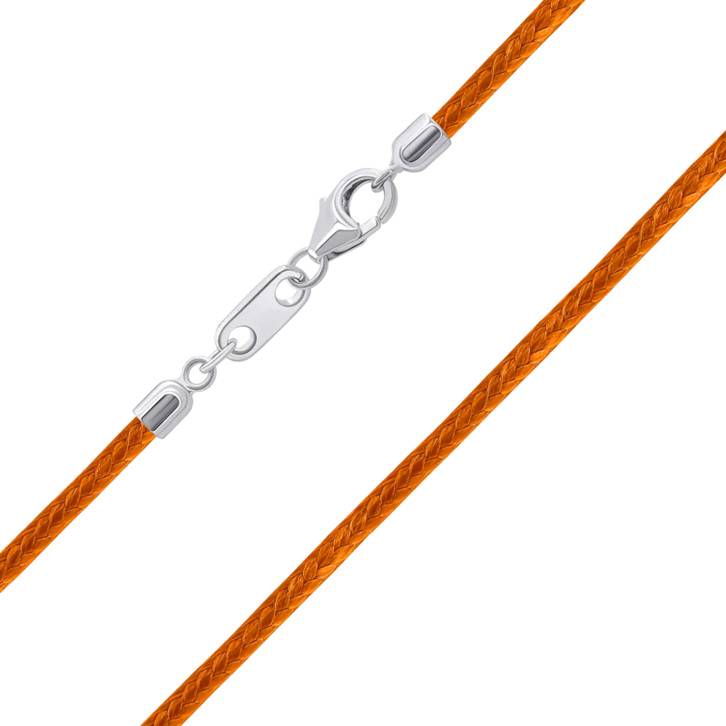 Шнурок зі срібними застібками (Овен) помаранчевий фото
