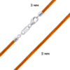 Шнурок с серебряной застежкой оранжевый фото №4