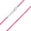 Шнурок зі срібними застібками рожевий фото №1