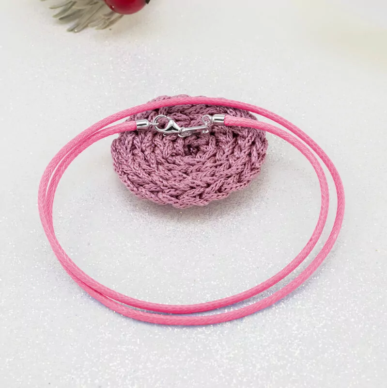 Шнурок с серебряной застежкой (Телец) розовый фото