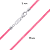 Шнурок зі срібними застібками рожевий фото №4