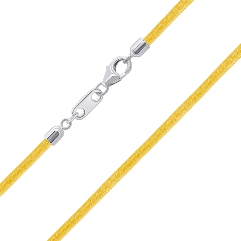 Шнурок зі срібними застібками (Лев) жовтий фото