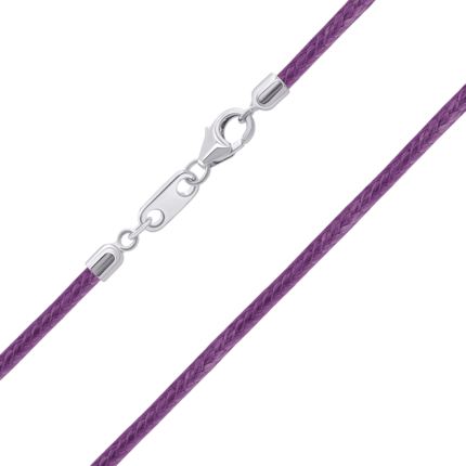 Шнурок с серебряной застежкой сливовый фото