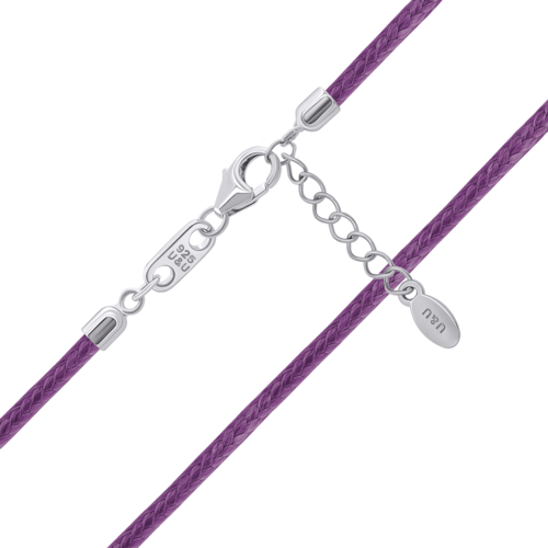 Шнурок с серебряной застежкой сливовый, 33-35 см фото