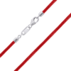 Шнурок с серебряной застежкой красный фото №1