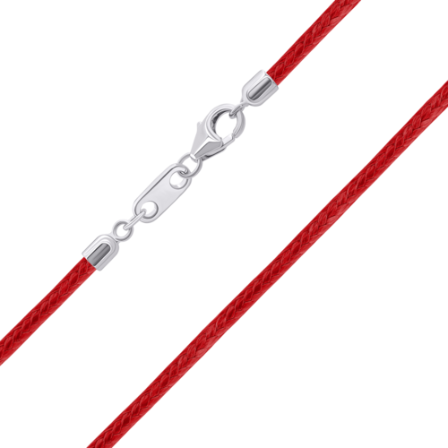Шнурок с серебряной застежкой красный фото