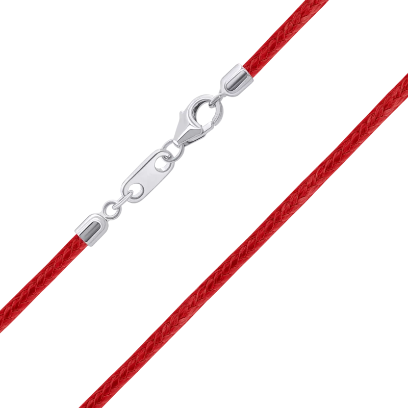 Шнурок зі срібними застібками (Стрілець) червоний фото