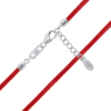 Шнурок зі срібними застібками червоний, 33-35 см фото №1