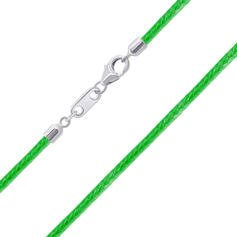 Шнурок зі срібними застібками (Козоріг) зелений фото