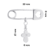 Булавка із білого золота з хрестиком і діамантом фото №4