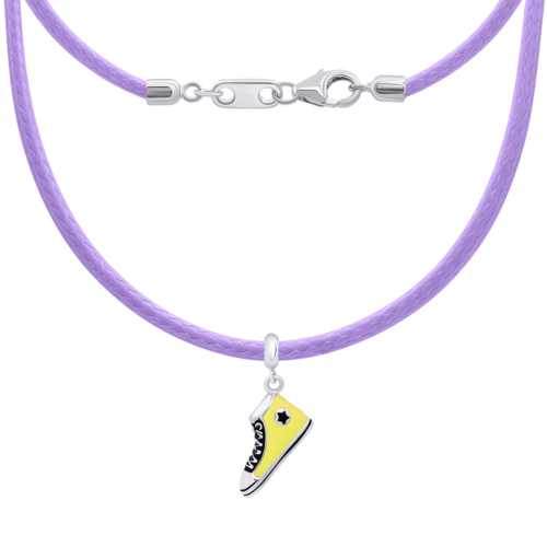 Колье на шнурке Кед желтый фото