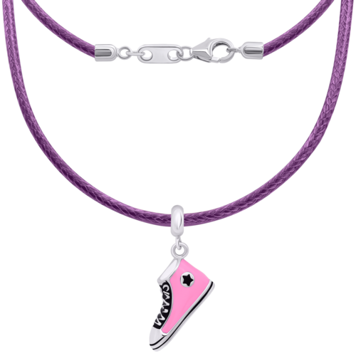 Колье на шнурке Кед розовый фото