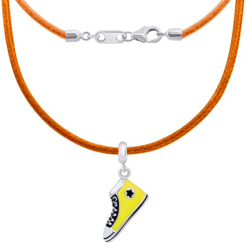 Колье на оранжевом шнурке Кед желтый фото