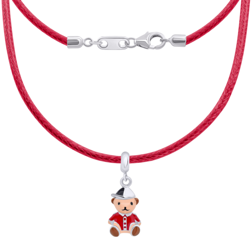 Колье на шнурке Мишка в кепке фото