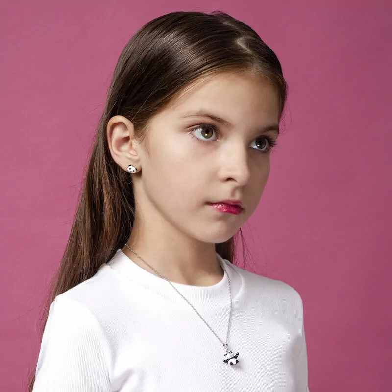 Кольє Панда біло-чорна фото