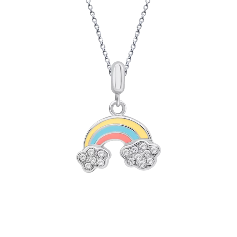 Кольє Веселка з різнобарвною емаллю та фіанітами фото