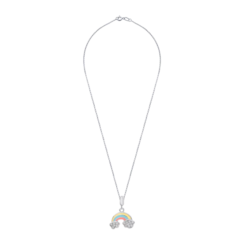 Кольє Веселка з різнобарвною емаллю та фіанітами фото