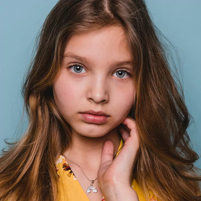 Кольє Веселка з різнобарвною емаллю та фіанітами фото