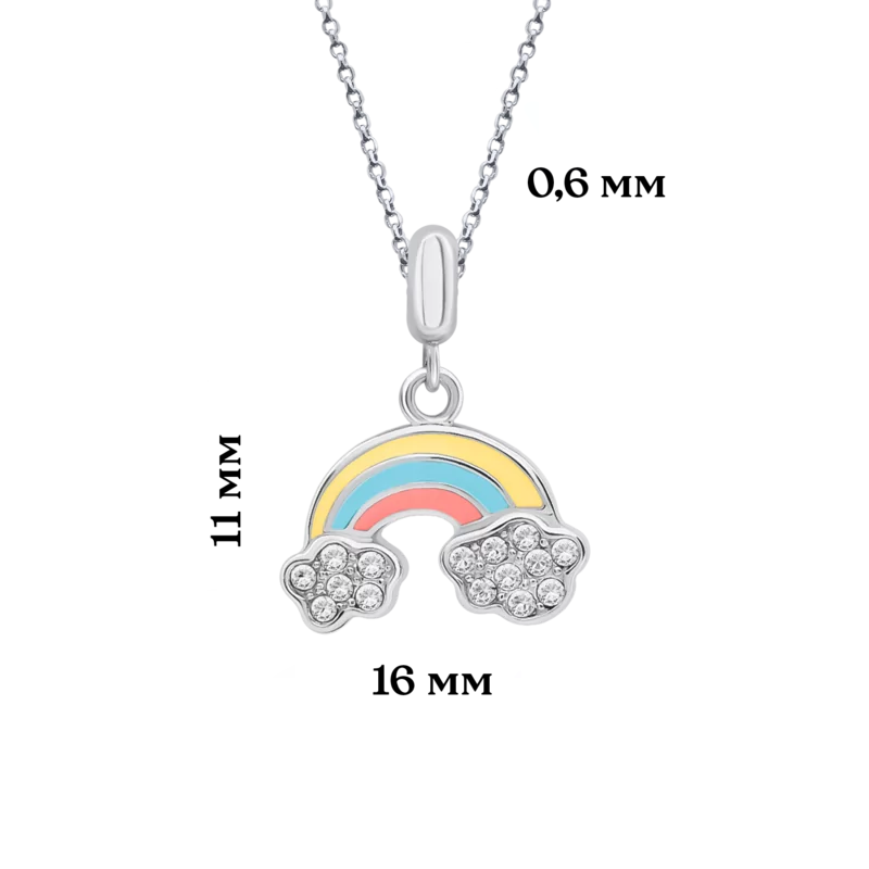 Кольє Веселка з різнобарвною емаллю та фіанітами фото