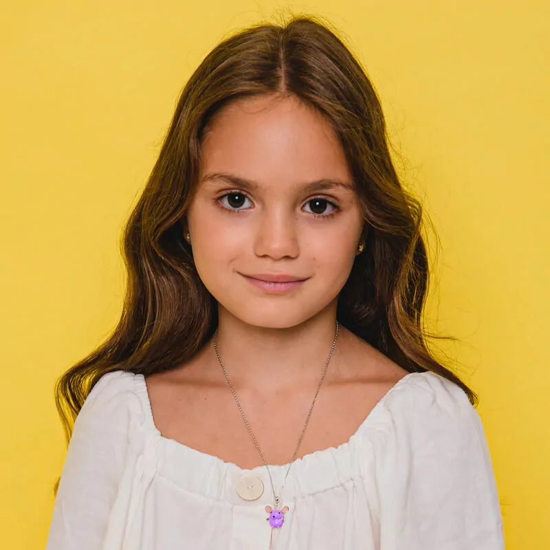 Кольє Мишка фіолетова фото