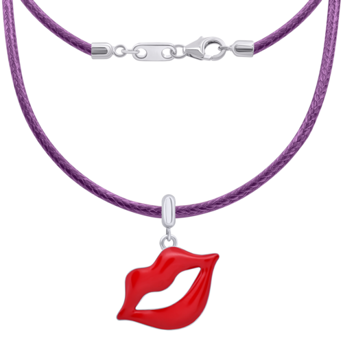 Кольє на шнурку Губки максі з червоною емаллю фото