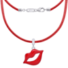 Колье на красном шнурке Губки макси с красной эмалью фото №1