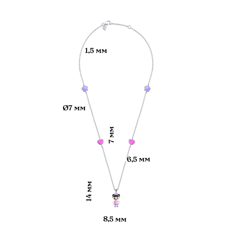 Кольє Лола рожева фото