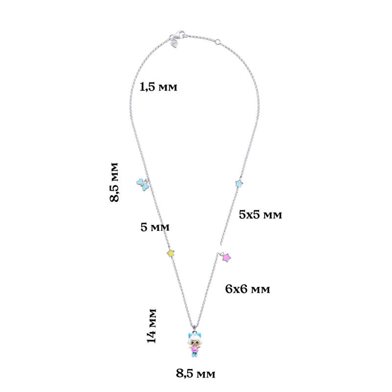 Кольє Пінкі блакитна фото