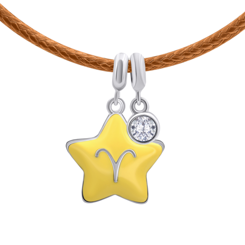 Колье на шнурке Овен с талисманом фото