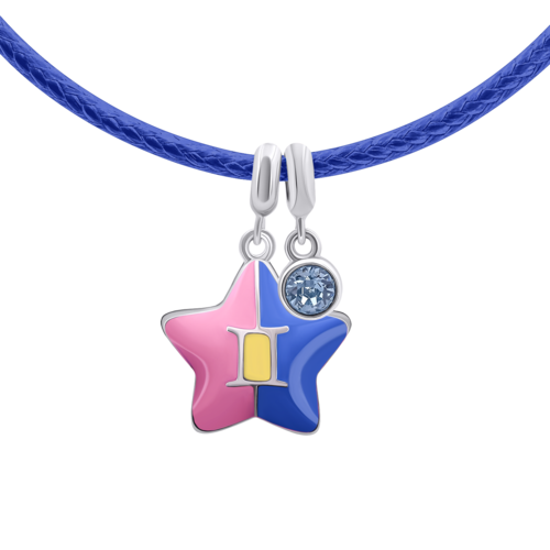 Колье на шнурке Близнецы с талисманом фото