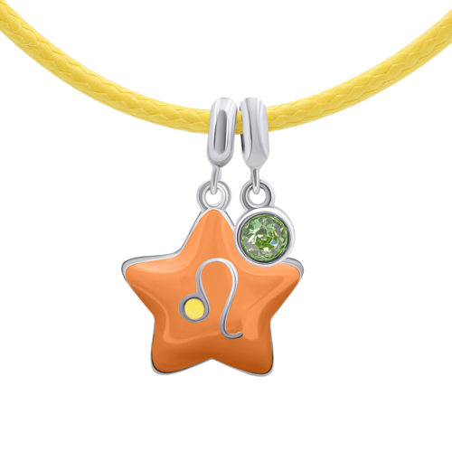 Колье на шнурке Лев с талисманом фото