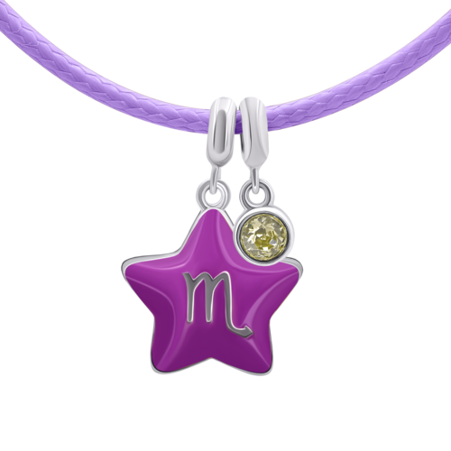 Колье на шнурке Скорпион с талисманом фото