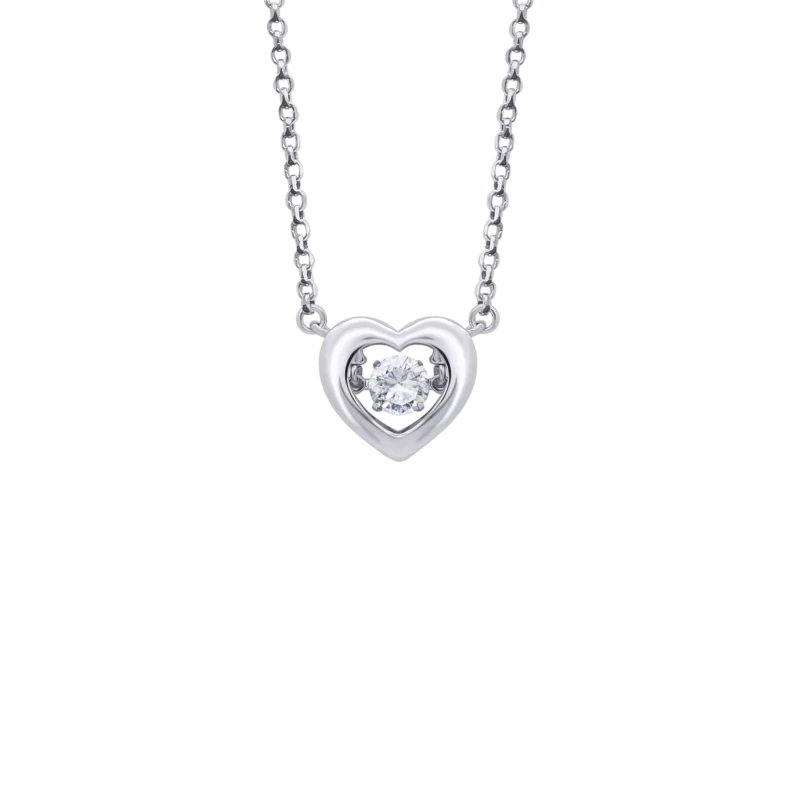 Necklace Big Heart with dancing stone photo