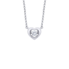 Кольє Серце велике з танцюючим каменем безбарвне фото №1