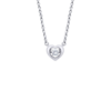 Кольє Серце мале з танцюючим каменем безбарвне фото №1