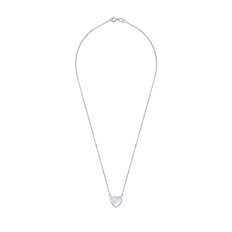 Колье Сердце большое с перламутром фото