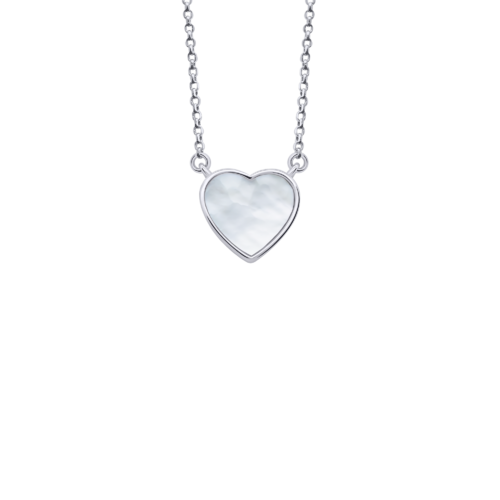 Колье Сердце большое с перламутром фото