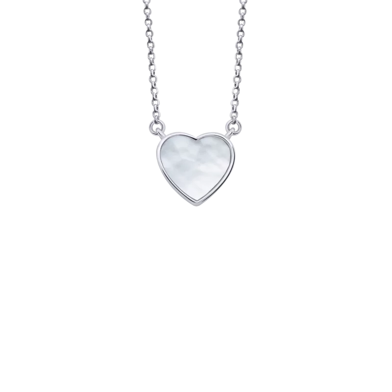 Колье Сердце большое с перламутром фото
