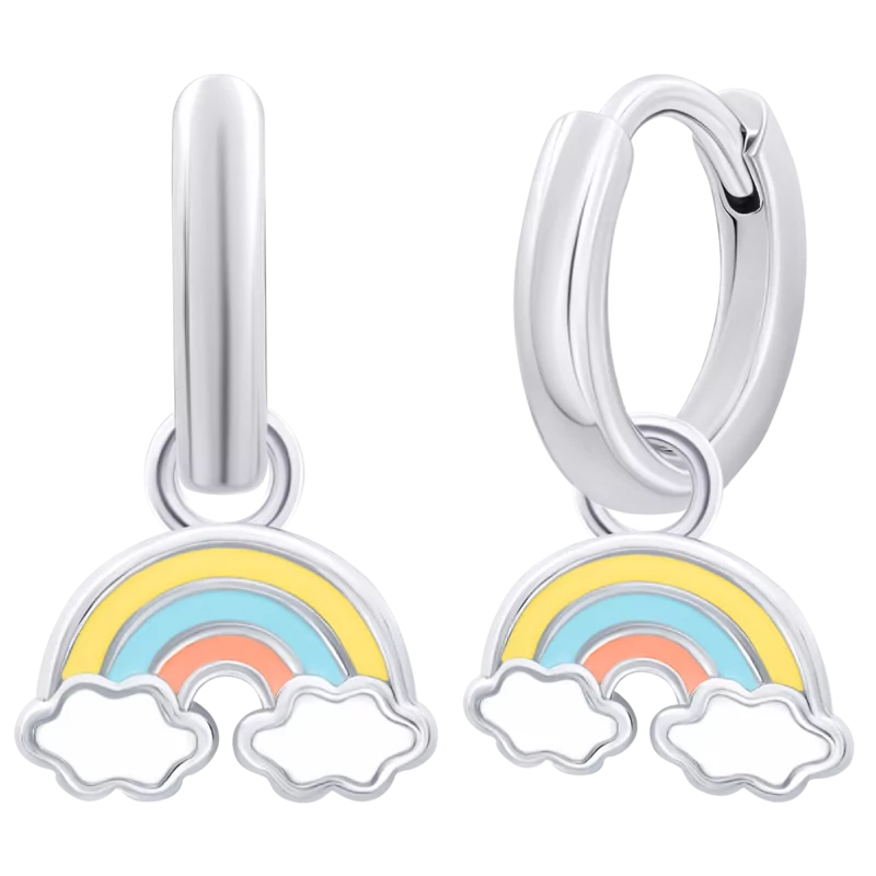 Earrings with pendants Rainbow, d 12 mm photo